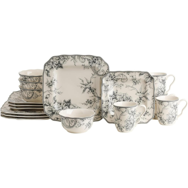 ADELAIDE CROWS お皿❤ 222 Fifth Adelaide 16-Piece Porcelain Floral Dinnerware Set